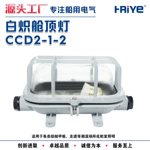 船用白炽舱顶灯CCD2-1-2甲板舱室腰型灯60W铝合金IP56代码792101