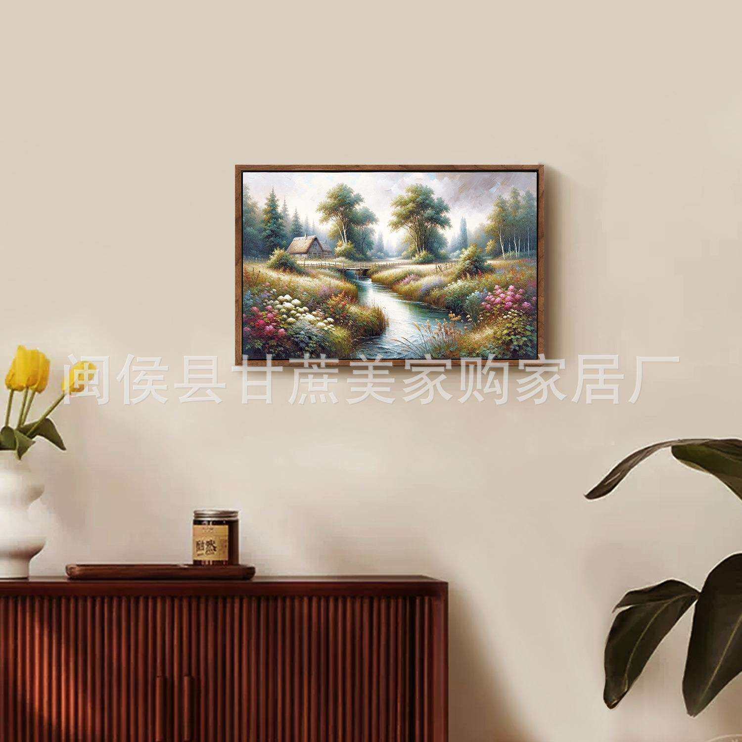 美式乡村油画框画家居装饰客厅玄关卧室送礼厂家直供