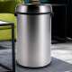 跨境65L大容量不锈钢砂光圆形垃圾桶厨房家用大尺寸直投垃圾箱