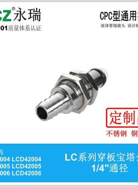 NCZ|RP-LC系列 不锈钢快速接头 穿板宝塔公头 42004 42005 42006