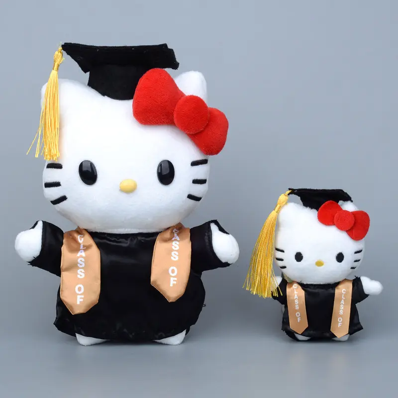 可爱毕业季猫咪毛绒公仔挂件美版学士服毕业博士帽毛绒玩具