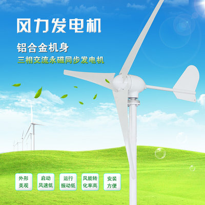 厂家 小型风力发电机500W600W3叶片风光互补路灯12V24V直立式包邮
