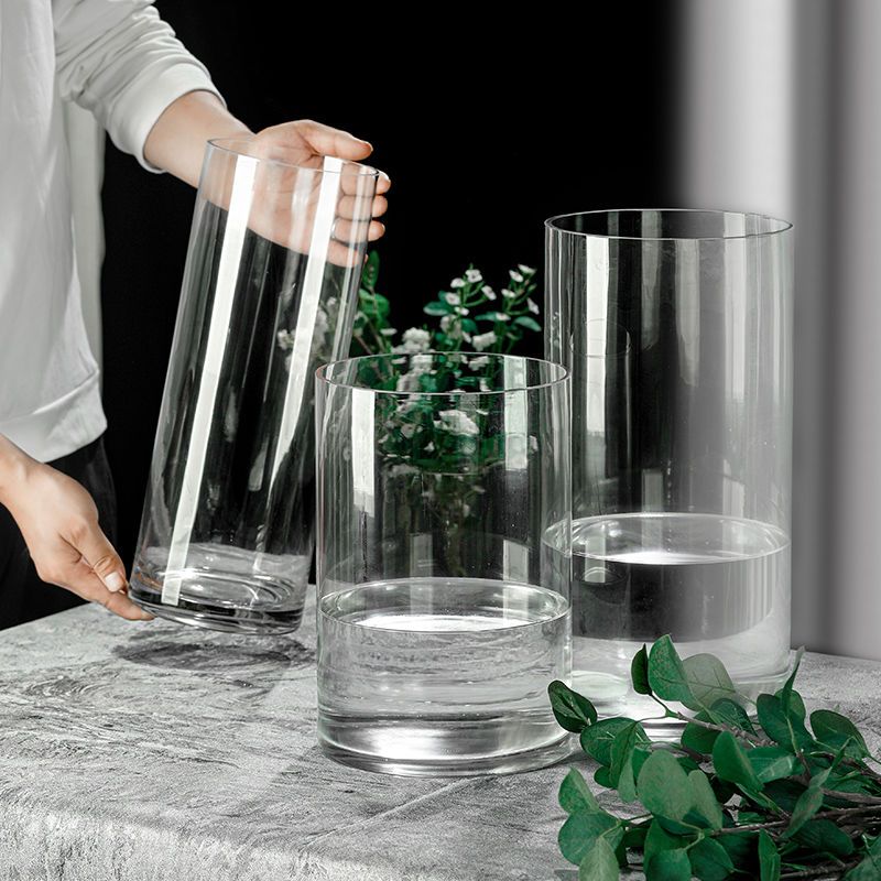 特大号落地富贵竹玻璃花瓶透明摆件客厅水培器皿马醉木百合插花瓶