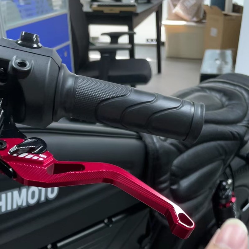 适用Himoto复古巡航t电动车黑武士 改装铝合金刹车牛角双碟刹手柄
