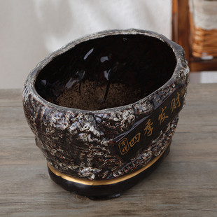 特大号特色客厅室内个性桌u面创意陶瓷花盆绿萝发财树花盆无托盘