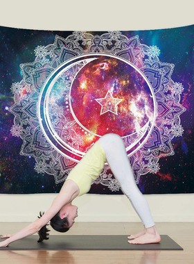炫彩曼陀罗挂布圆圈inqs挂毯床头卧室装饰背景布打坐冥想墙布窗帘