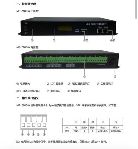LED控制器  MR-218DW  512控制器