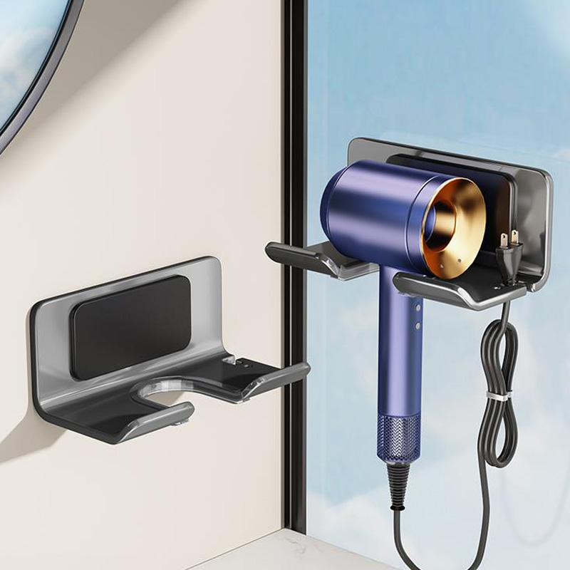 不锈钢吹风机置物架支架免打孔卫生间电吹风挂浴室壁挂式收纳架子