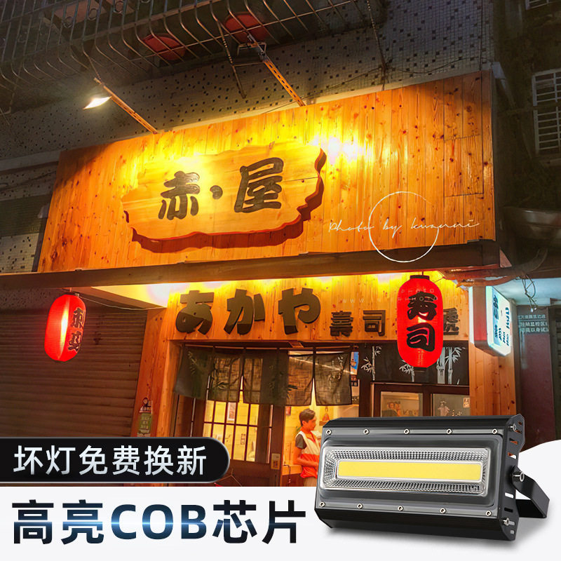 招牌门头牌匾射灯店铺户外防水照明灯超亮商用投光灯广告牌探照灯