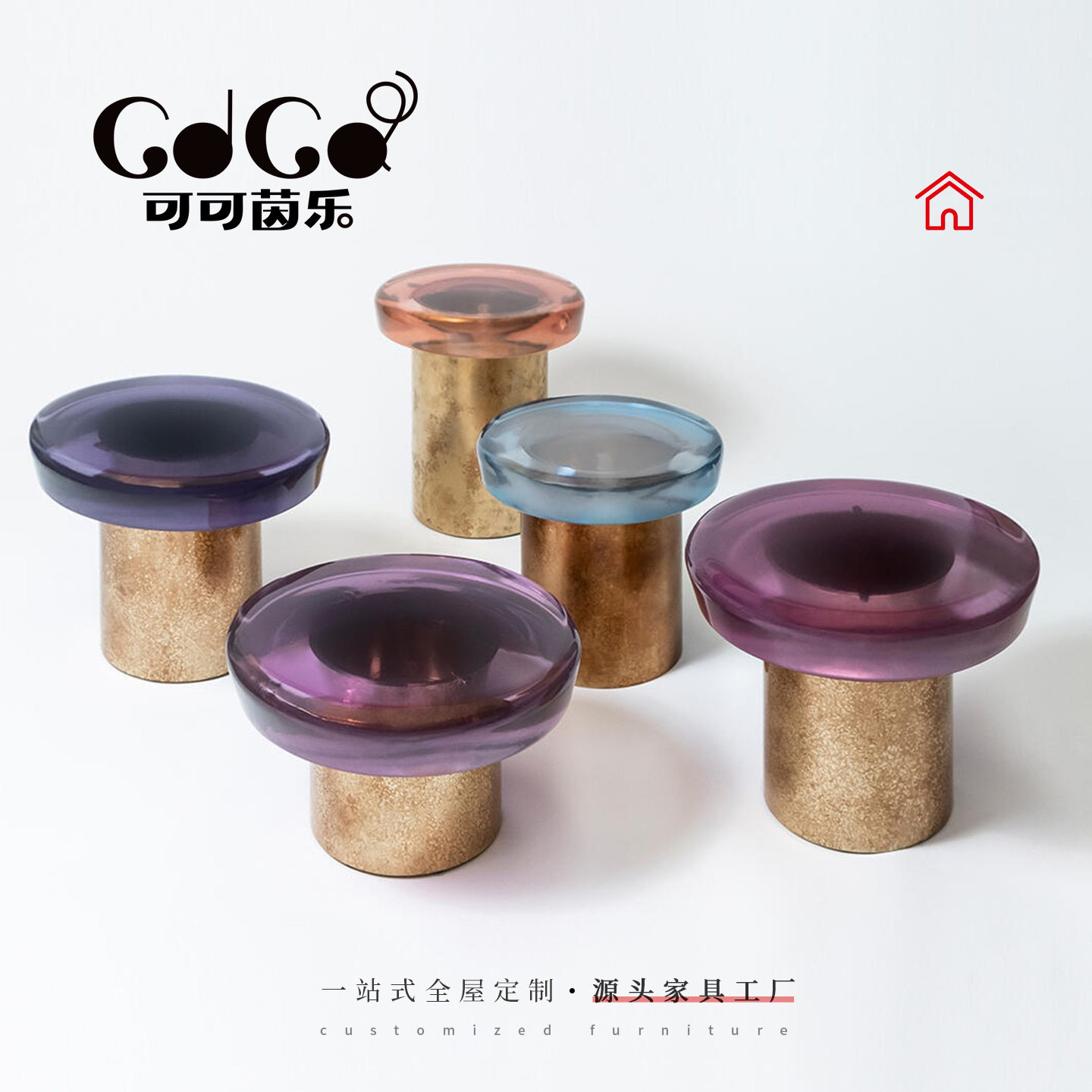 北美全实木轻奢茶几意式大理石边几别墅定制高级感现代简约设计师