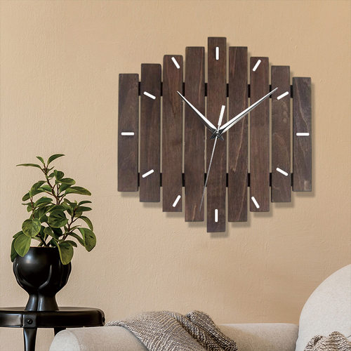 复古挂钟乡村风田园实木钟表创意时钟家用客厅房间装饰壁钟静音