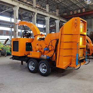 树叶秸秆粉碎还田机柴油动力园林用移动式树枝粉碎机