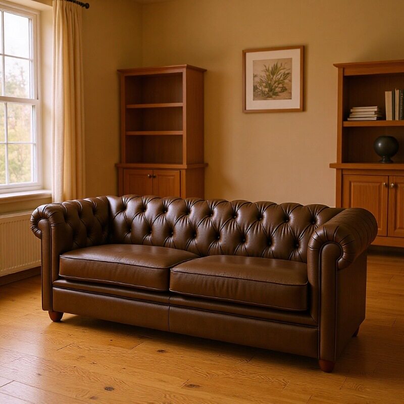 美式复古皮艺沙发头层牛皮客厅家用大小户型棕色皮沙发中古风经典