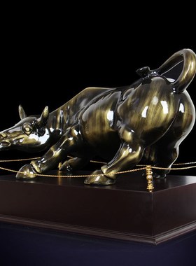 极速招财华尔街牛k摆件大号牛市办公室桌面摆件公司店铺开业商务