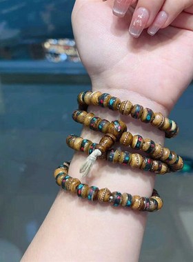 极速牦牛骨汉堡珠k长条多圈手链文玩时尚饰品佛珠手串T1821