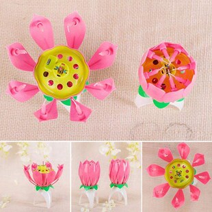 Lotus Romantic Flower Candle Cand 极速1pcs Birthday Fashiojn