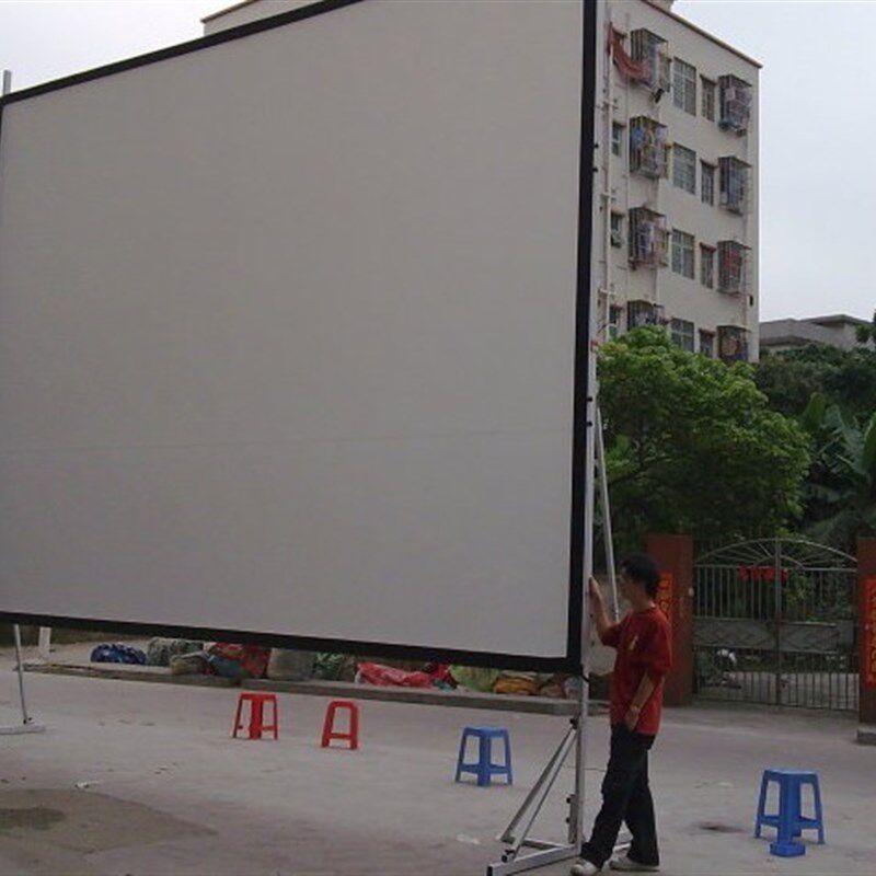 极速投影幕布支架幕100寸u/120寸快速折叠幕背投幕商用白玻纤户外