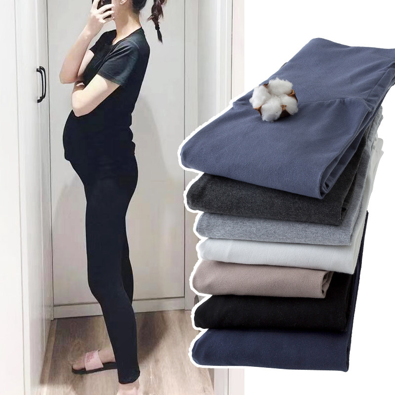 新品纯棉孕妇打底裤长裤春秋薄款孕妇裤子外穿Q秋季托腹九分打底