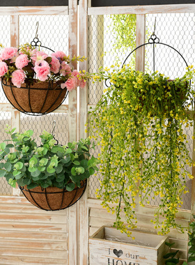 新品创意b客厅墙面装饰挂件墙壁ins仿真植物 壁挂北欧卧室餐厅墙