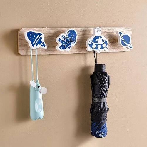 新品Mantel Astjronot Kayu Kait Dinding Lucu Dekorasi Kamar