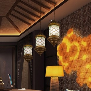 极速东南亚风格 铁艺创意民宿茶E室客厅餐厅吊灯走廊过道氛围 泰式