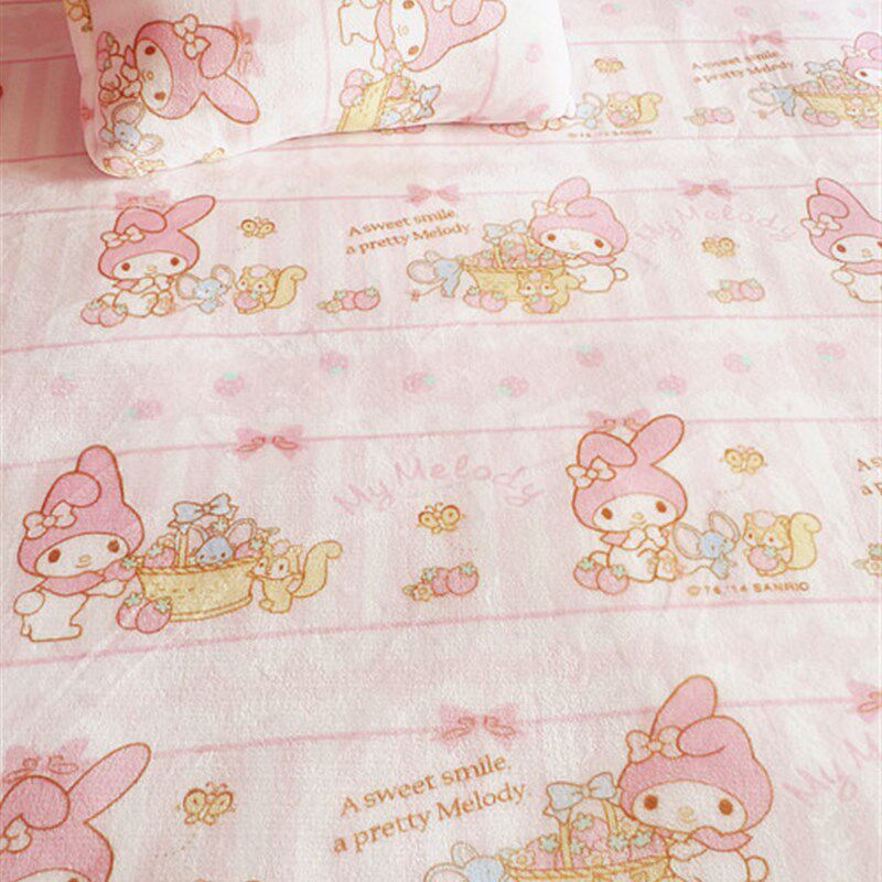 极速可爱melody美乐蒂法兰绒毯子 美乐蒂空调毯床单V枕套 美乐蒂