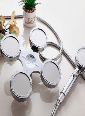 极速Whbite/Black Shower Head Combo Round High Pressure Spa