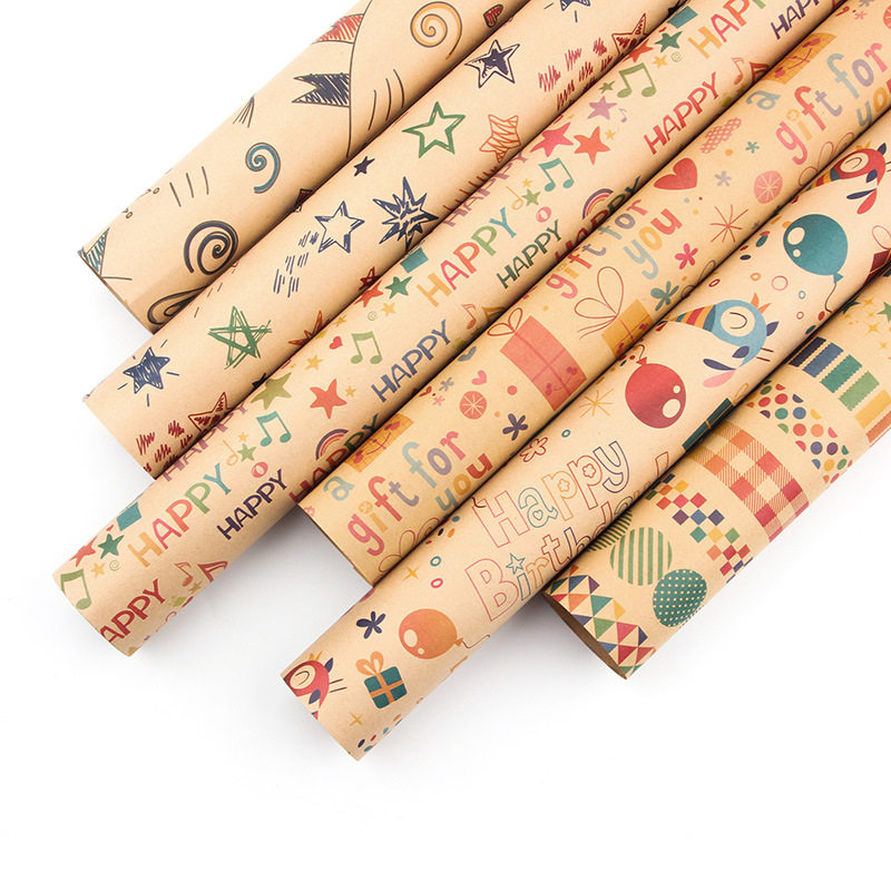 极速70x100cm Vintage Kraft Wrapping PaIper Birthday Gift Wra