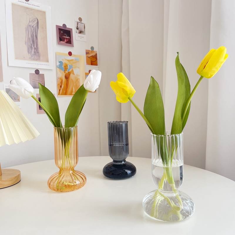极速北欧简d约家居水养玻璃花瓶风插花瓶客厅卧室装饰摆件水培花