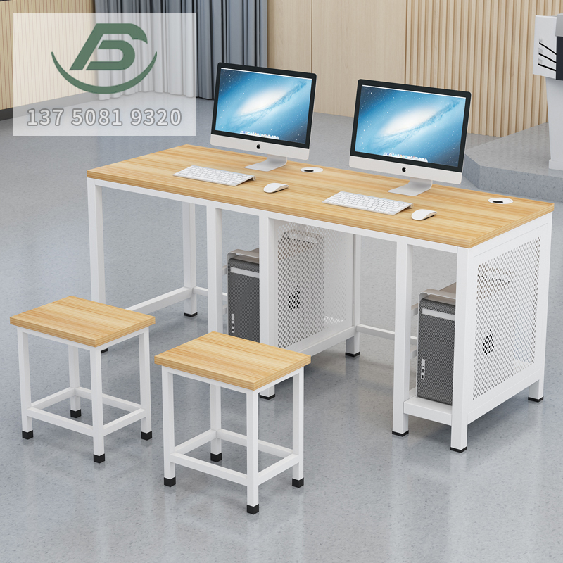 极速学校b教室电脑桌多媒体微机室学生培训双人桌椅机房台式电脑