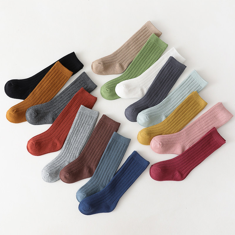 极速儿童袜子春夏透气男女童袜韩版纯色新生儿长筒袜W春秋款宝宝