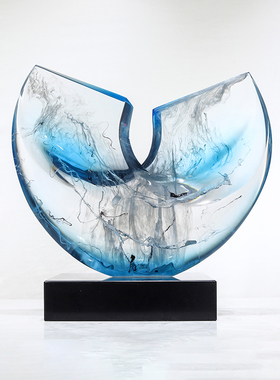 极速酒店大堂大厅样品屋展示x中心透明雕塑摆件样板房别墅客厅定