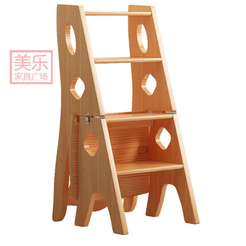 极速爬高凳踩高凳实木o加厚梯凳家用多功能折叠梯椅室内登高梯子