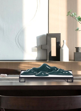 极速新中b式假山摆件禅意日式样板房客厅玄关电视柜创意中国风软