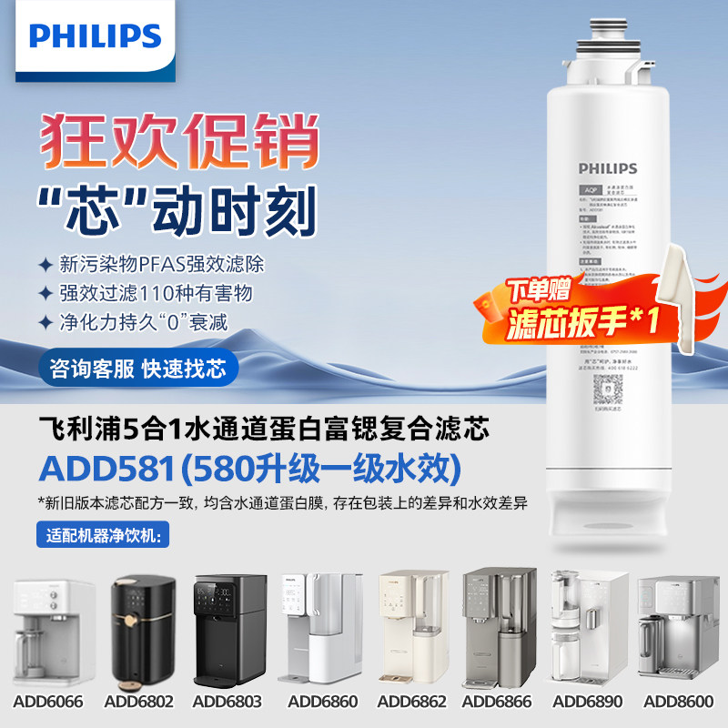 飞利浦净水原装滤芯ADD581ADD580