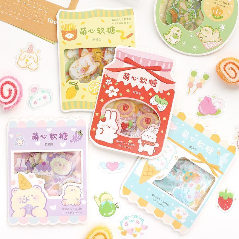 2023 VanYi 45pcs/Stationery Sticker PVC Kawaii Cute Stickers