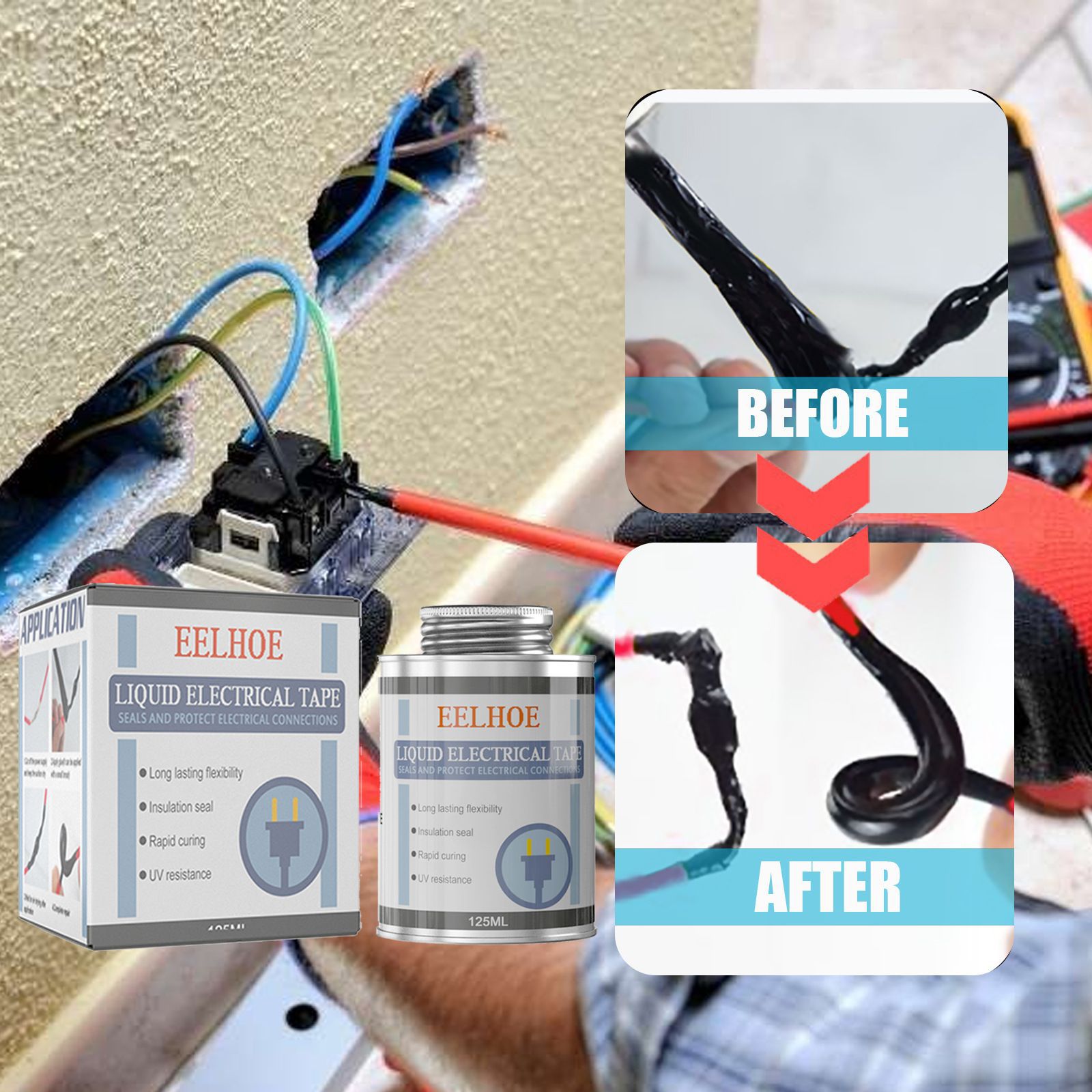 EELHOE液体胶带绝缘防水代替