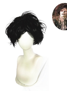 Witches are crazy men's black short curly wig anime Hallowee
