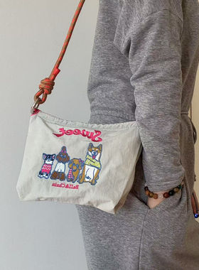 秒发外贸小号出口尾货ballchain包购物袋斜跨单肩尼龙环保袋女包