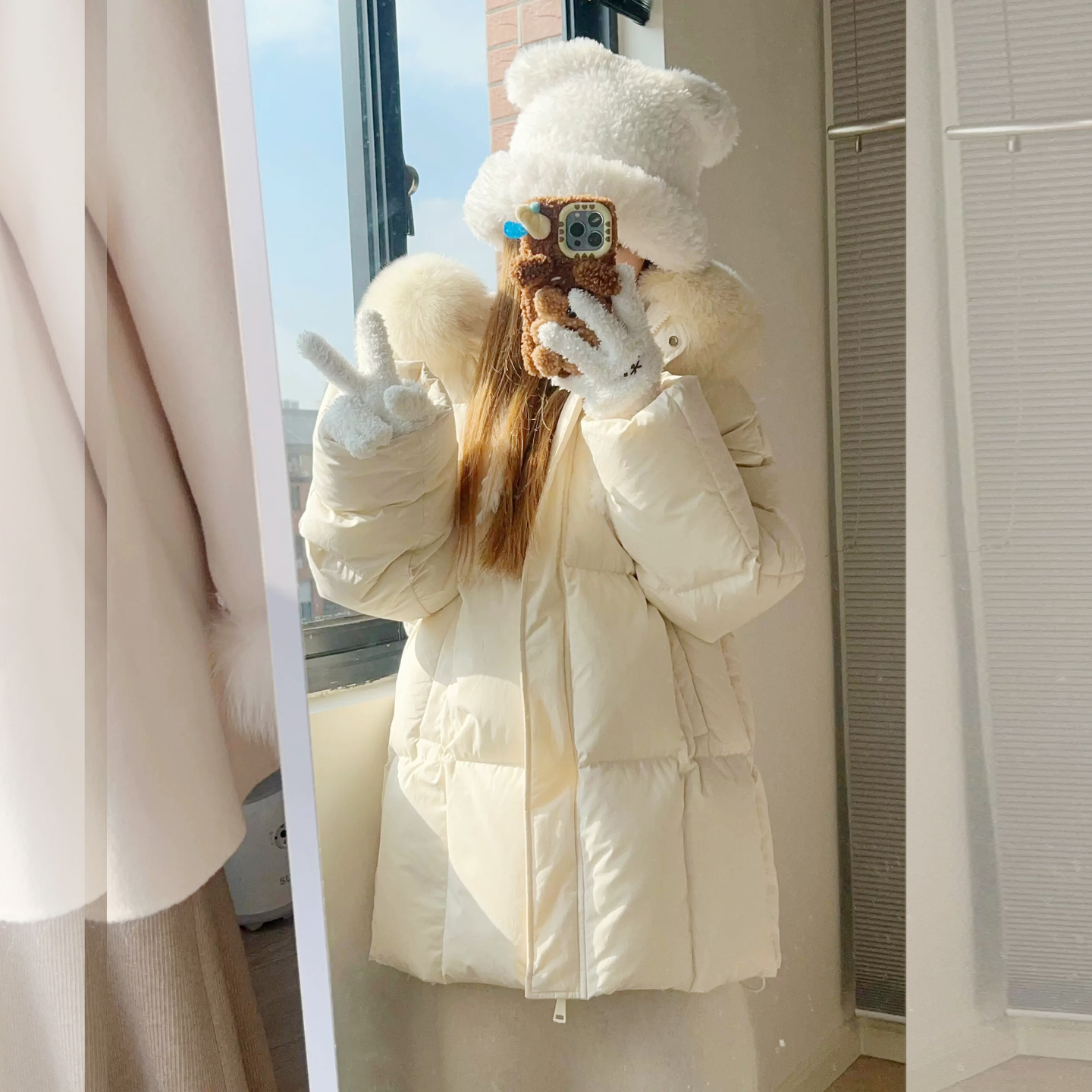 黄色羽绒服女中长款2025