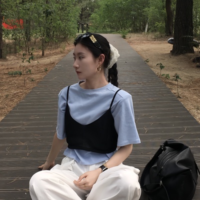 韩系小个子叠穿休闲两件套