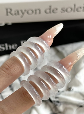 天然白水晶戒指女 冰种白月光戒指时尚个性小众高级轻奢食指戒