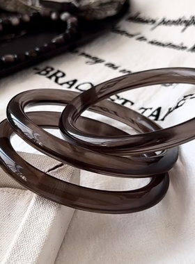 黑曜石手镯女个性简约百搭黑色手镯招财转运手镯