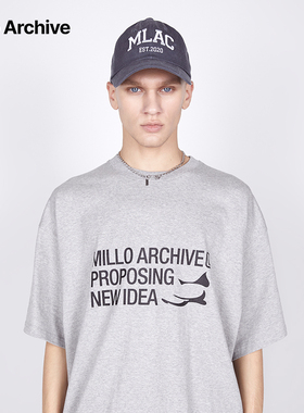 【刘宪华同款】Millo Archive水洗棒球帽中性基础拱形字母鸭舌帽