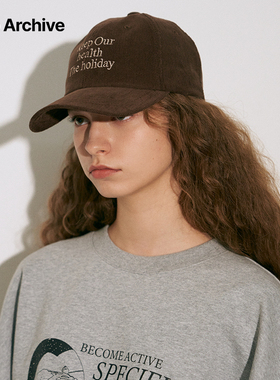 【赵磊同款】Millo Archive经典款灯芯绒棒球帽男女保暖字母刺绣