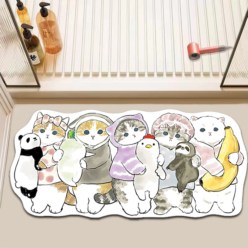 卡通异形硅藻泥地垫浴室防滑垫防滑卫生间速干吸水脚垫2024新款,个性定制/设计服务/DIY,地毯/地垫定制,淘宝优惠券,粉丝福利购,淘宝优惠卷