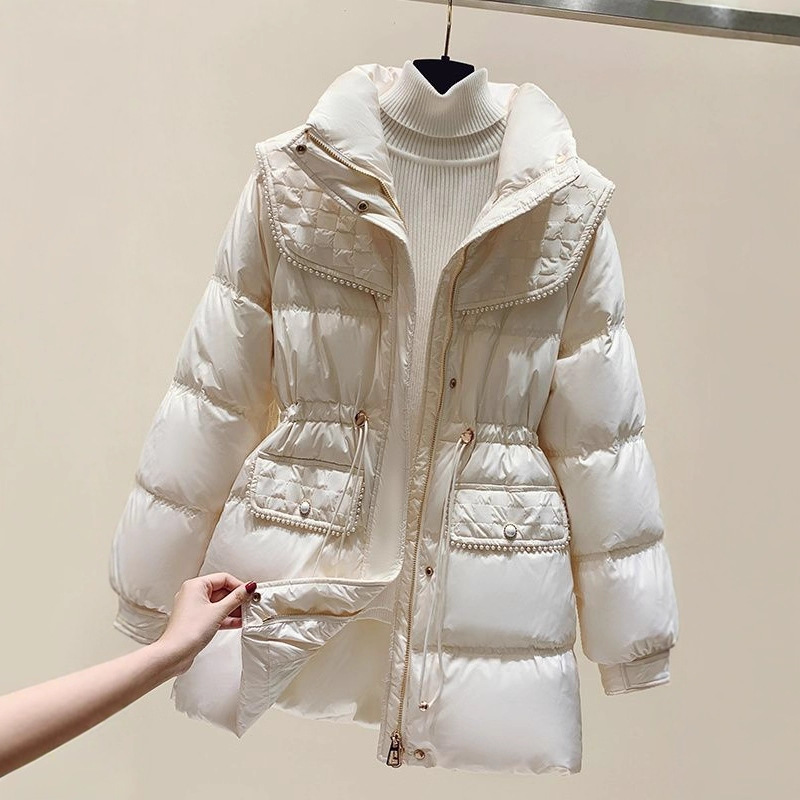 今年流行中长款收腰羽绒服女小个子2025年冬装新款小香风外套爆款