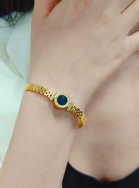 罗马字钛钢手镯女ins不掉色冷淡风小众设计感网红手表18K金色手环