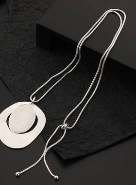 跨境专供项链欧美流行贝壳毛衣链外贸热销亚马逊新款女士长款项链