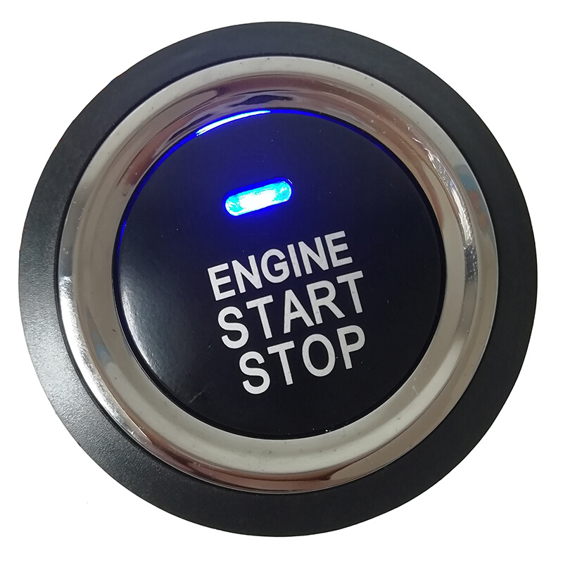 汽车一键启动开关按钮12V螺扣型通用改装点火自复位5根线替换新品